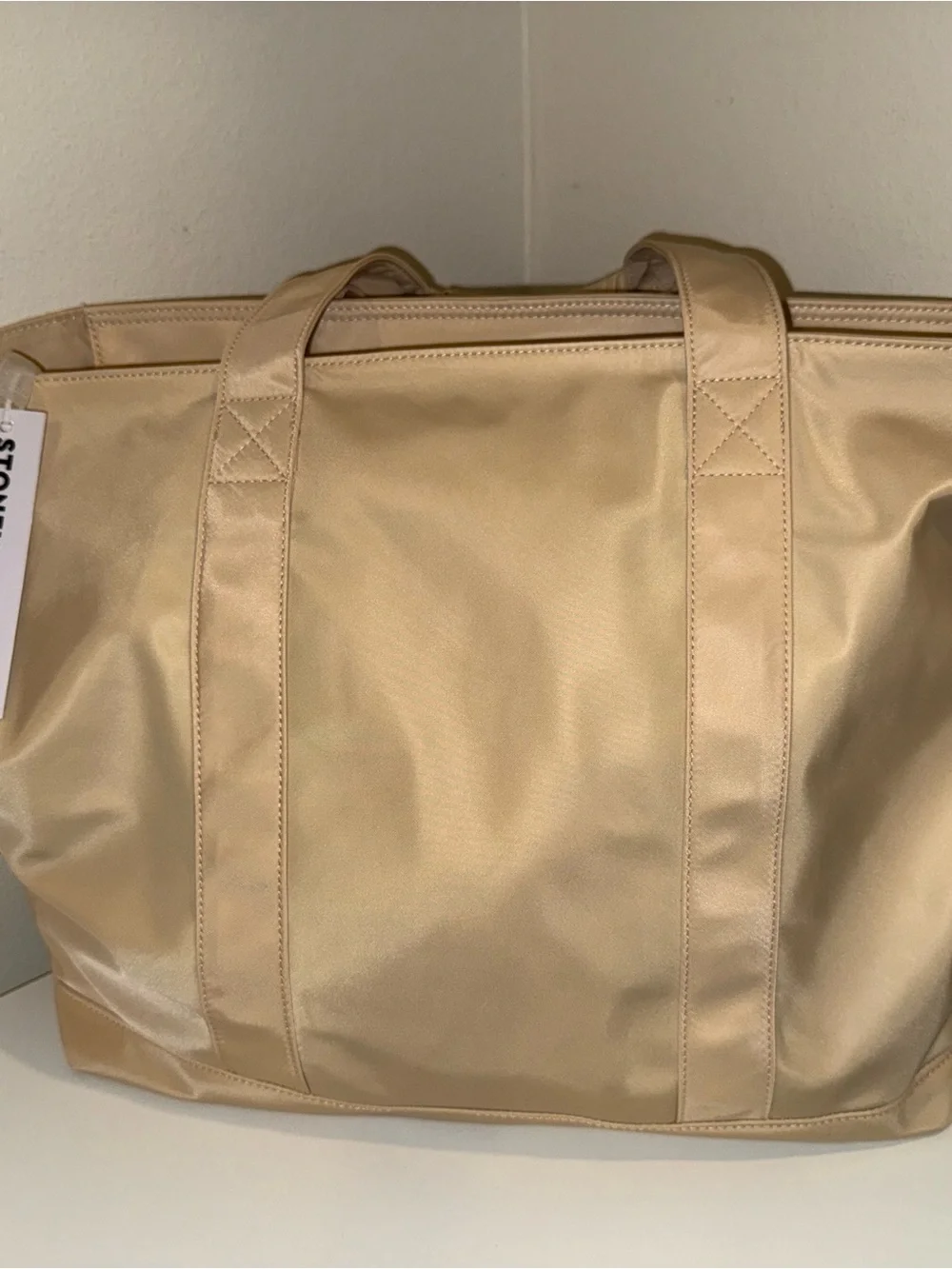 Stoney Clover Lane Beige/Tan Nylon Tote with Adjustable Strap